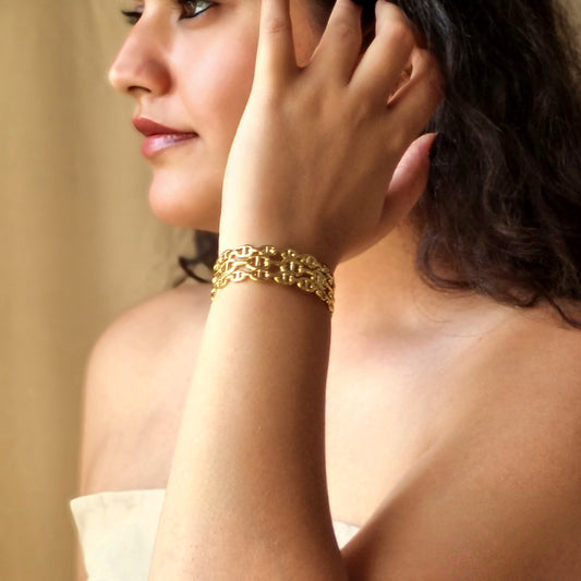 The "Anchor Grid" Cuff Bracelet