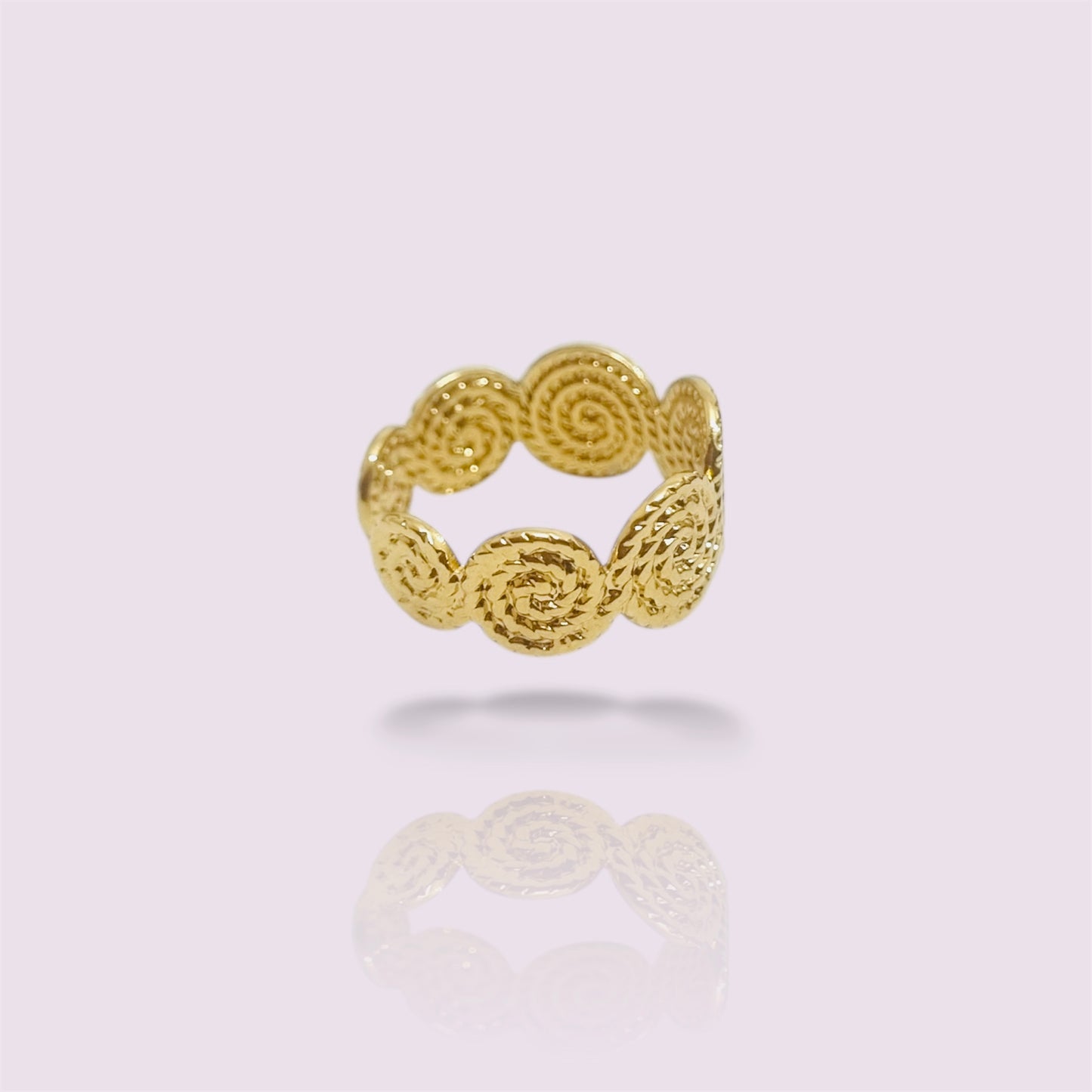 Raimi Aurelia Spiral Ring | 18 Carat Nano Gold Plated
