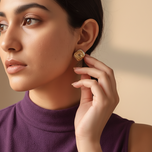 The Molten Golden Aura Stud Earrings