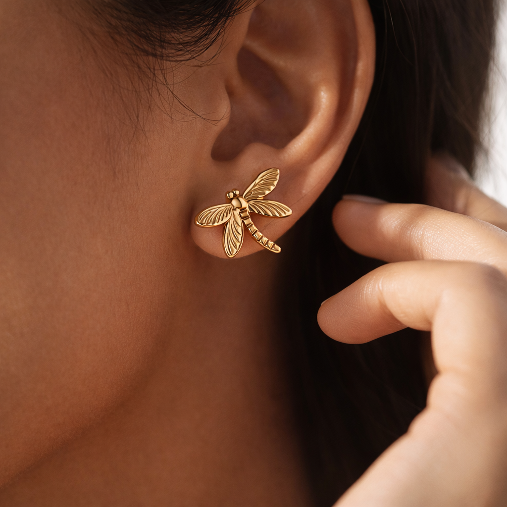 Dragonfly Stud Earrings| Raimi Jewels