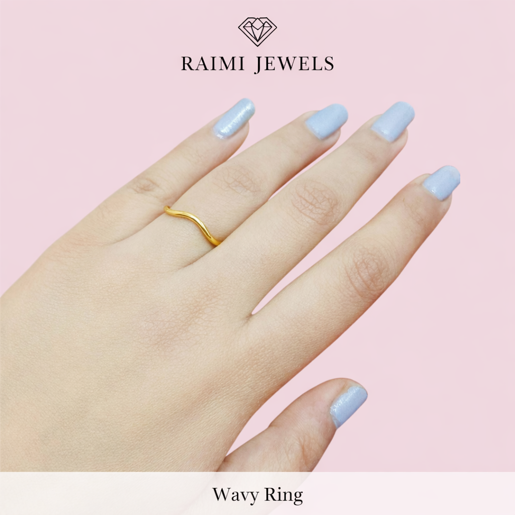 Wavy Ring|18 Carat Nano Gold Plated |Anti-tarnish 316L