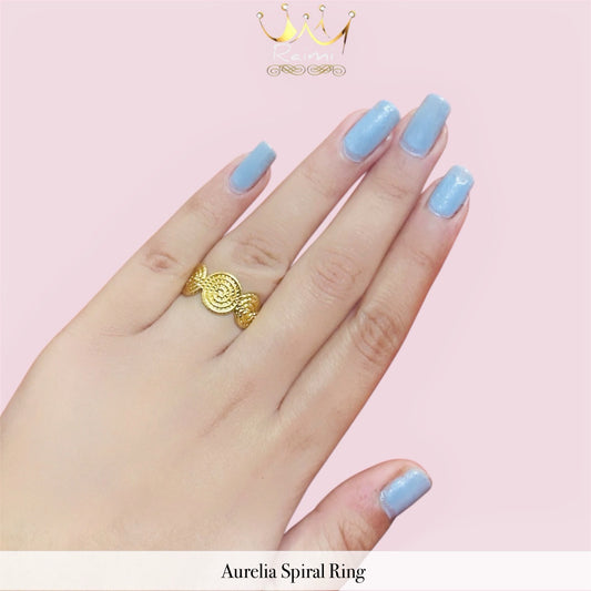 Raimi Aurelia Spiral Ring | 18 Carat Nano Gold Plated
