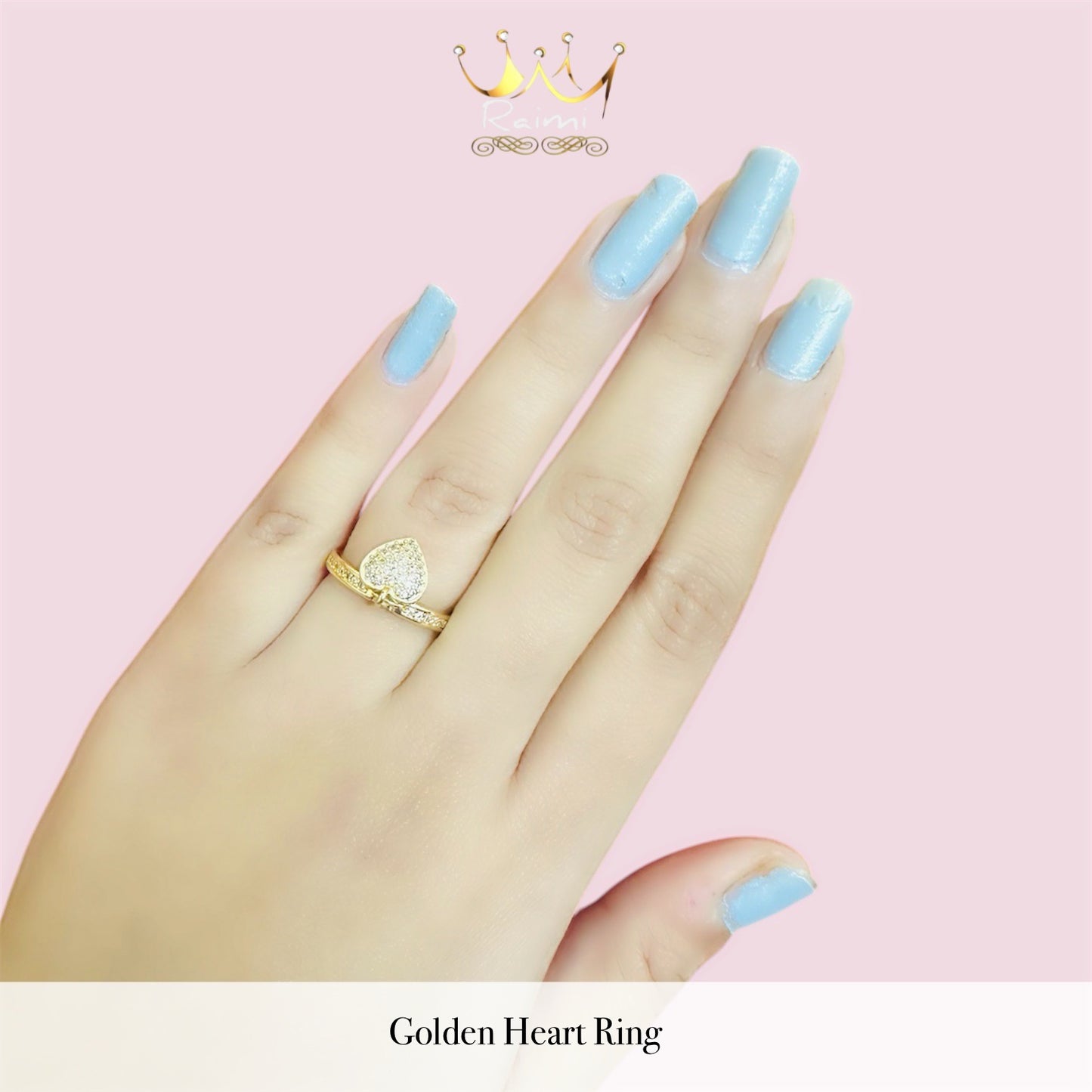 💛 Golden Heart Adjustable Ring|316L 18 Carat Nano Gold Plated