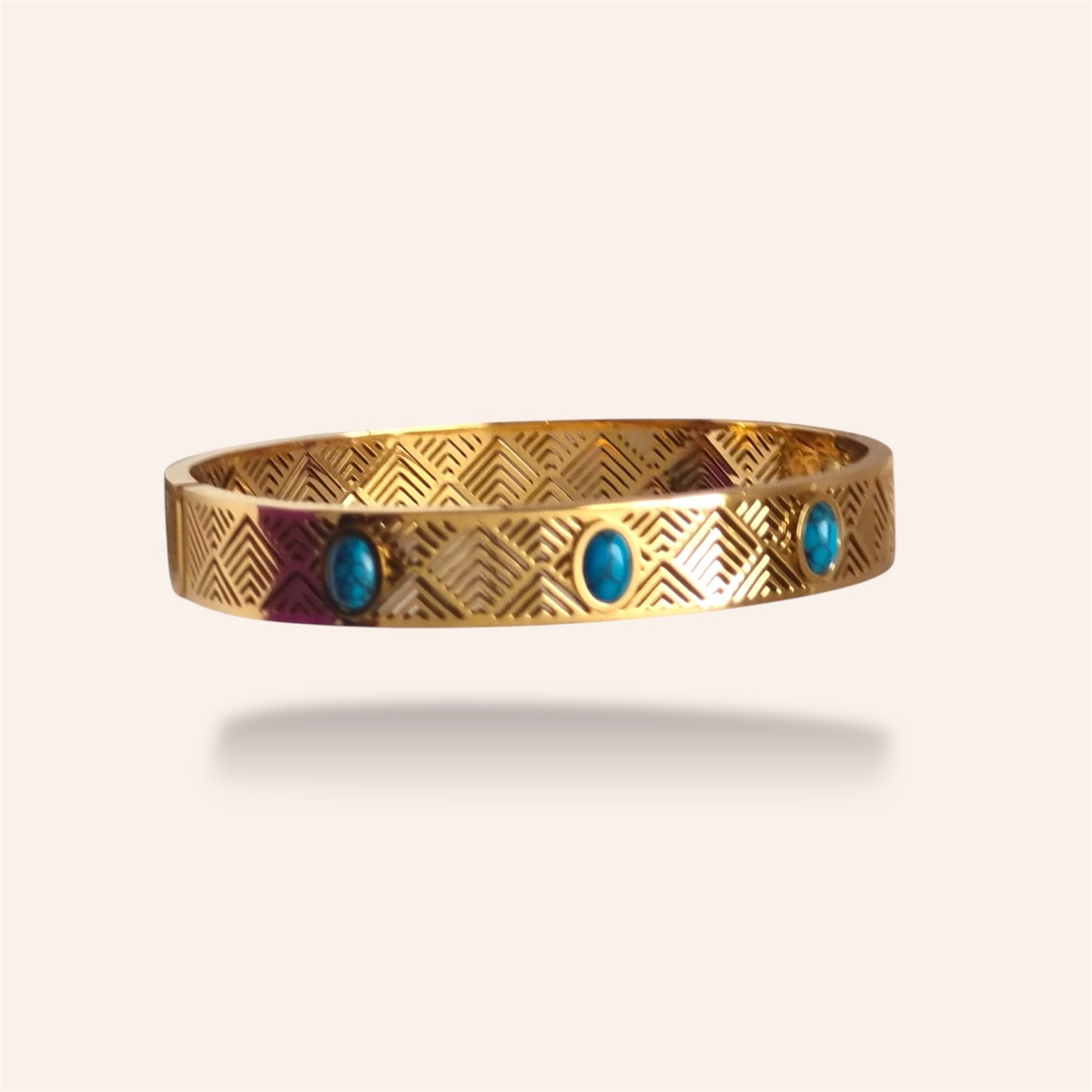 Crossword Turquoise Bracelet |Semi precious stone|Nano gold plated