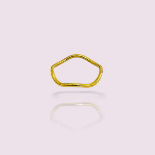 Wavy Ring|18 Carat Nano Gold Plated |Anti-tarnish 316L