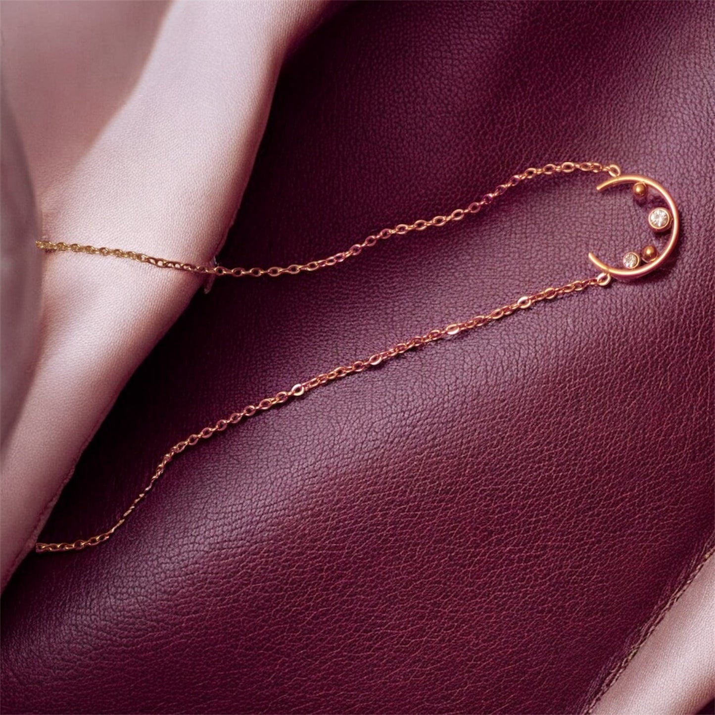 Luna Dainty Crescent Necklace|316L |Nano Gold Plated