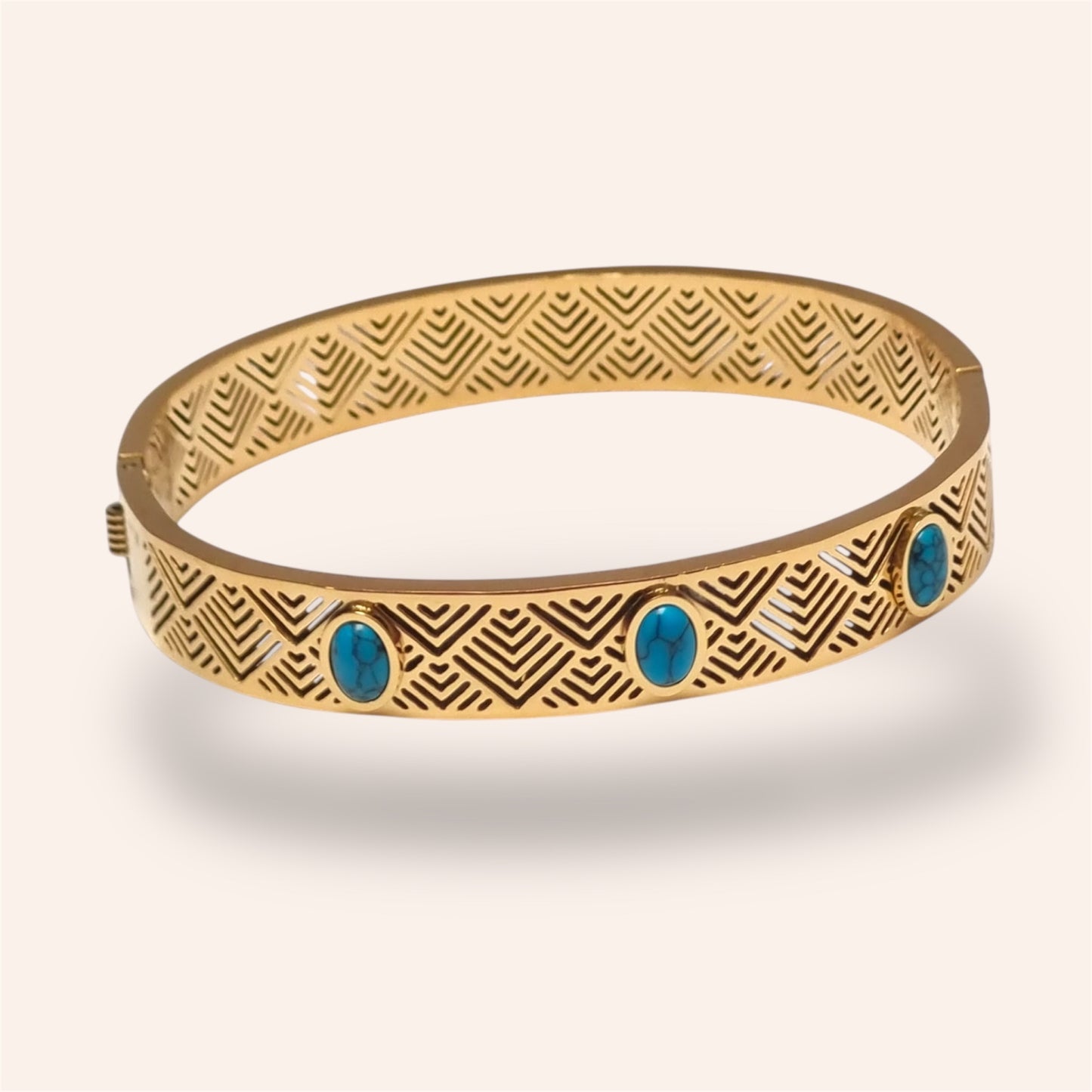 Crossword Turquoise Bracelet |Semi precious stone|Nano gold plated