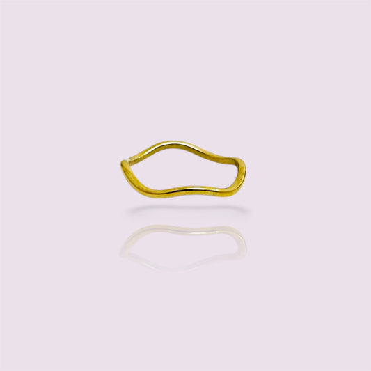 Wavy Ring|18 Carat Nano Gold Plated |Anti-tarnish 316L