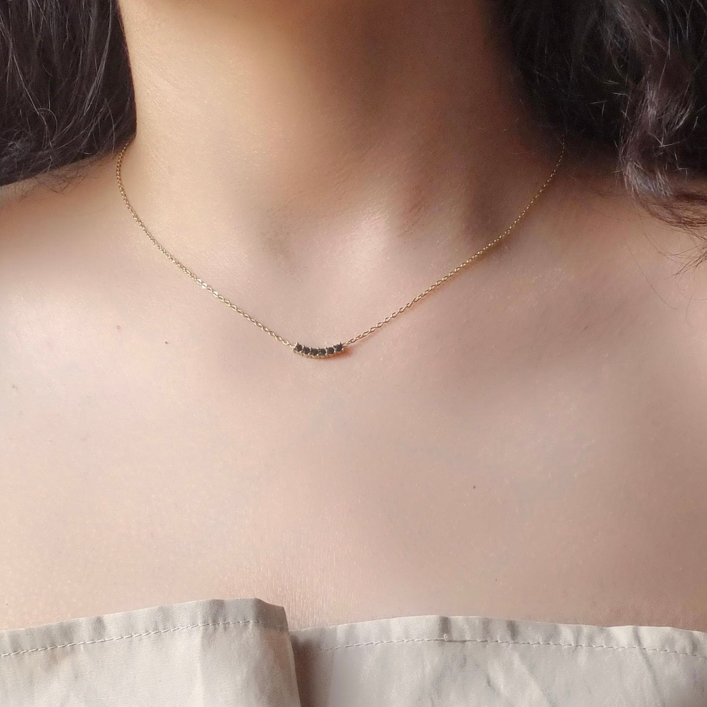 Emerald Curve Stainless Steel Necklace|316L| Nano Gold Plated