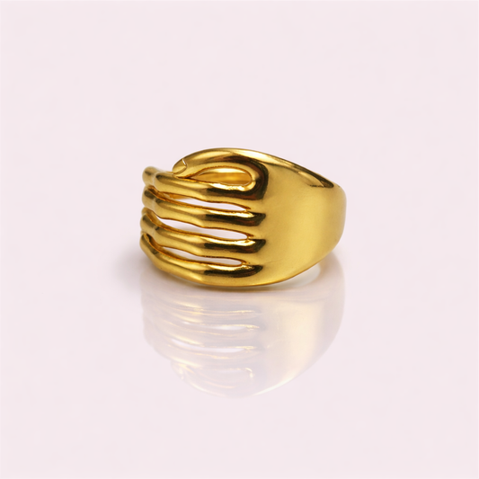 Hold My Hand Ring|18 Carat Nano Gold Plated