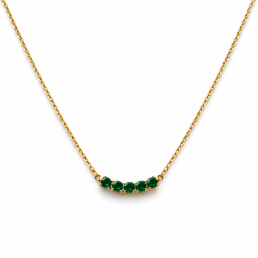 Emerald Curve Stainless Steel Necklace|316L| Nano Gold Plated