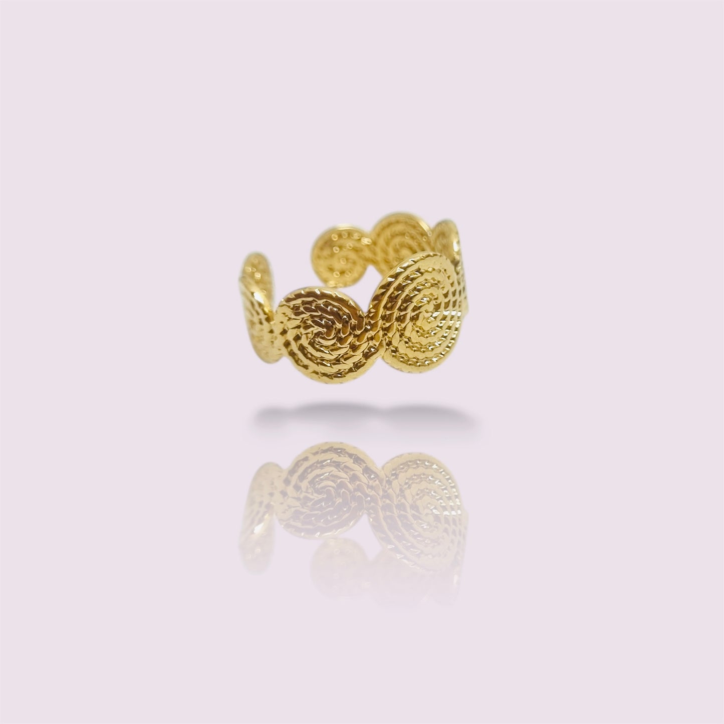 Raimi Aurelia Spiral Ring | 18 Carat Nano Gold Plated