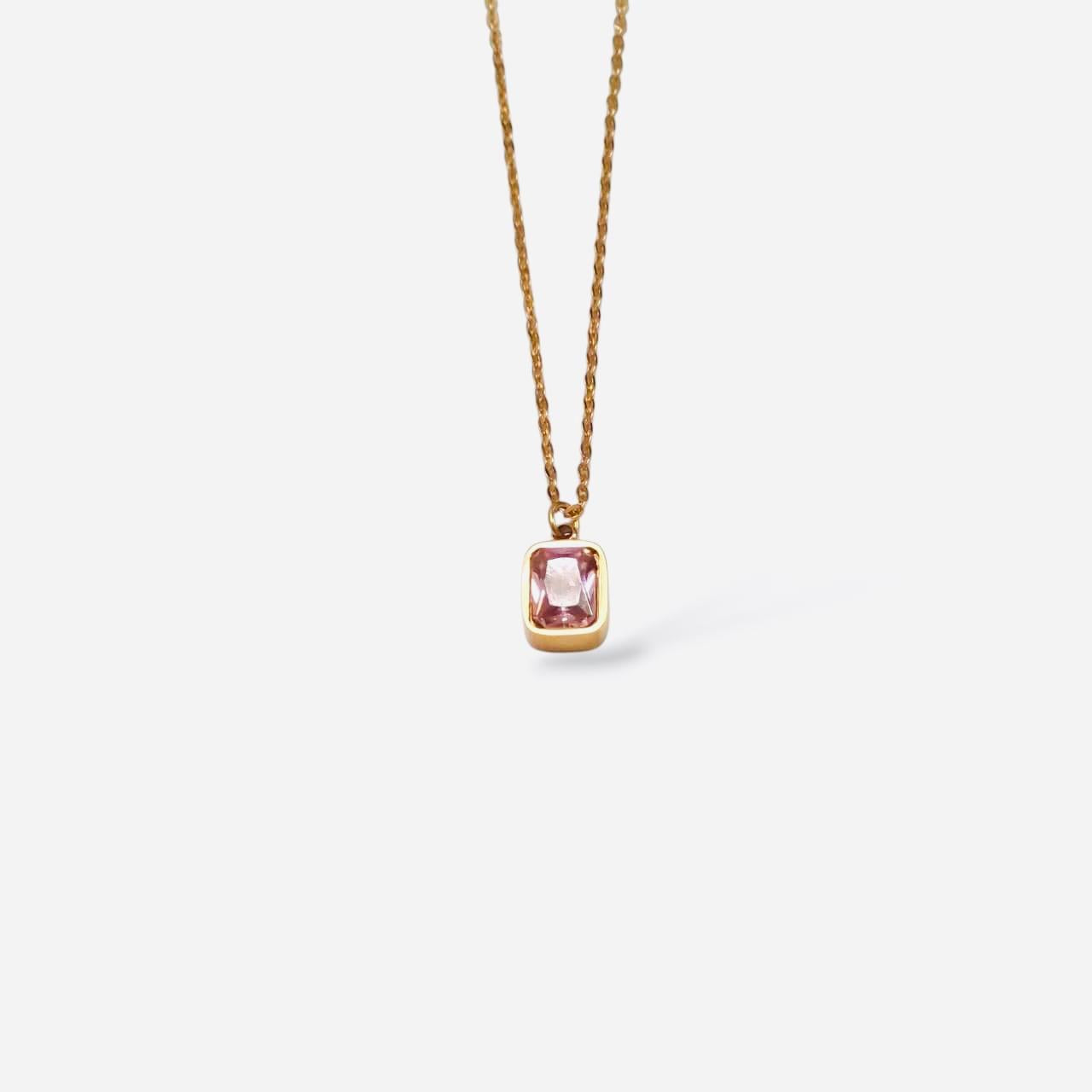 The Petal Pink Solitaire Necklace 316L