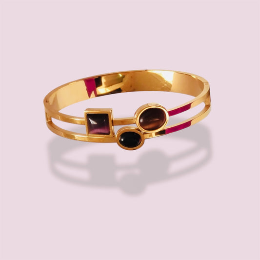 French Riviera Statement Bracelet| Magnificent stones|18 carat nano gold plated