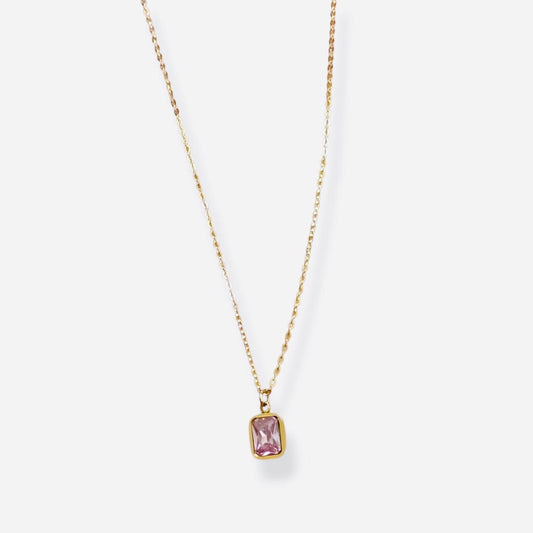 The Petal Pink Solitaire Necklace 316L