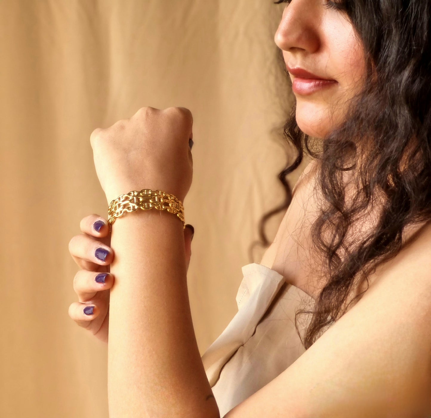 The "Anchor Grid" Cuff Bracelet