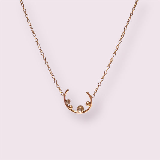 Luna Dainty Crescent Necklace|316L |Nano Gold Plated